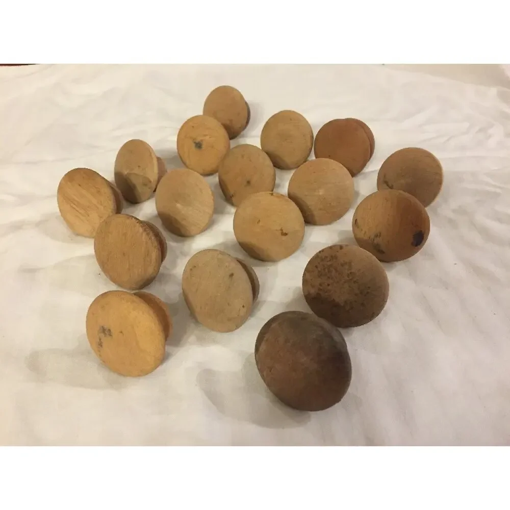 Mixed Lot 17 Unfinished Maple Wood Round Knobs Cabinet Drawer Pulls 3.75-4cm